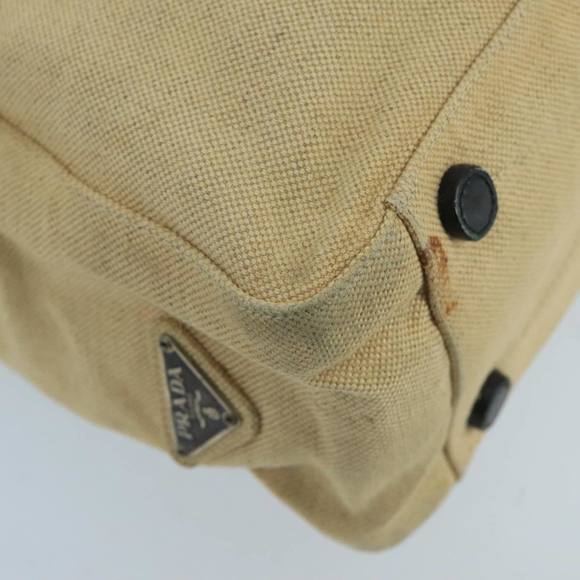 PRADA Tote Bag Canvas Beige Auth ti2434 - Picture 13 of 16